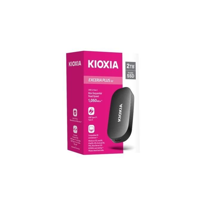 KIOXIA EXCERIA PLUS G2 SSD chiffré externe portable USB 3.2 Gen 2 USB C connecteur AES 256 bits TCG Opal Encryption 2.01 - vue 5