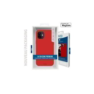 JAYM - Funda Premium de Silicona Roja para Apple iPhone 12 / 12 Pro [Compatible Magsafe]-100% Silicona y Microfibra - Reforzada y Ultra Suave