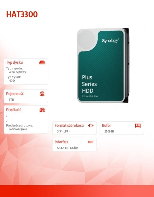 Synology HAT3300 6T 6 To - vue 3