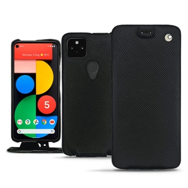 Housse cuir Google Pixel 5 -  - Noir - Cuir saffiano
