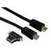 Cable HDMI de alta velocidad, macho - macho, Ethernet, 1,5 m + adaptador HDMI