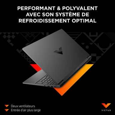HP Victus Gaming 15-fa0085nf Ordinateur portable 39,6 cm (15.6'') Full HD Intel® Core i5 i5-12450H 16 Go DDR4-SDRAM 512 Go SSD NVIDIA GeForce RTX 3050 Wi-Fi 6 (802.11ax) Windows 11 Home Noir