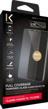 Protezione dello schermo in vetro temperato (100% di copertura della superficie) per Huawei Honor 7A/ Y6 (2018), trasparente