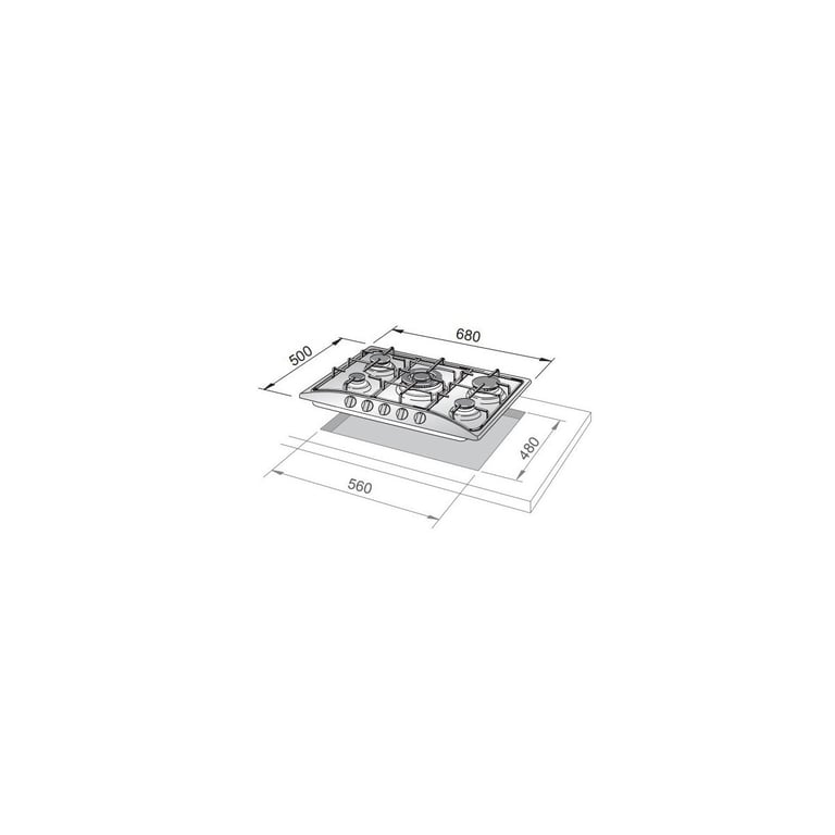 De Longhi FFT 57 ASV Table de cuisson encastrable 68 cm Gaz 5 feux Cuivre Neuf - vue 2