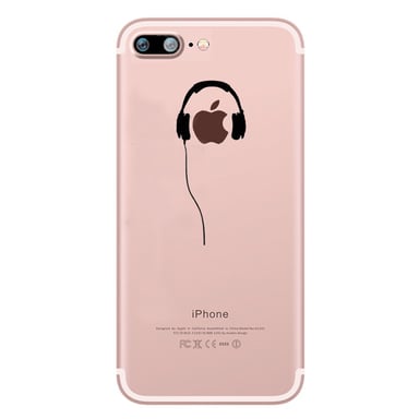 Coque Silicone IPHONE Xs Casque Fun APPLE Ecouteurs Pomme Musique Transparente Protection Gel Souple