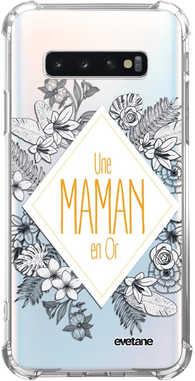 Evetane Coque Samsung Galaxy S10 anti-choc souple angles renforcés transparente Motif Une Maman en o