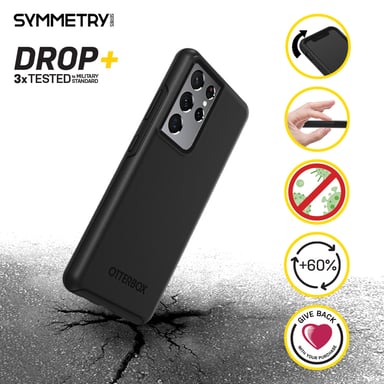 OtterBox Symmetry Series pour Samsung Galaxy S21 Ultra 5G, noir - produits livrés sans emballage Samsung Galaxy S21 Ultra 5G