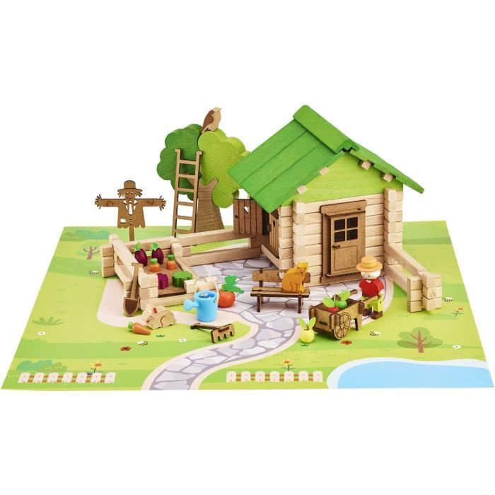 Jeu de Construction Maison et Jardin JEUJURA Bois Naturel 135 Pièces - vue 4