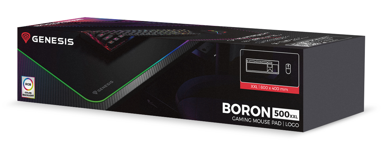 Genesis Boron 500 XXL RGB Tapis de souris de jeu Noir - vue 3