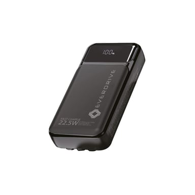 Batterie externe Everdrive PB20H22-BKA 20000 mAh 22.5W Charge rapide 3 câbles intégrés Noir