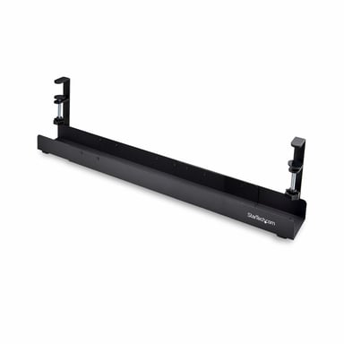 StarTech.com Bandeja Gestionador de Cables Negro - Soporte de Regleta - para Debajo del Escritorio - Ajustable en Longitud - Fijación con Mordaza - In