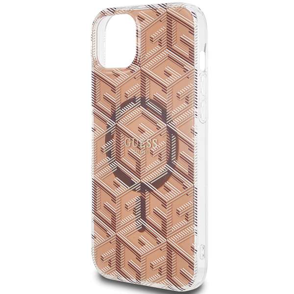 Guess Coque IML GCube MagSafe pour iPhone 15 Marron - vue 4