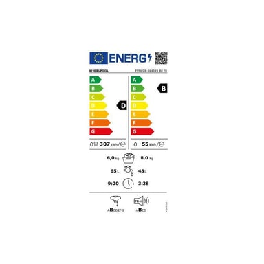 Secadora frontal PFFWDB864349BVFR 1400rpm, Vapor refrescante