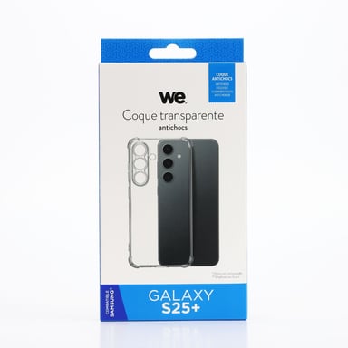 Coque de protection Transparent : 4 coins renforcés - anti-chocs - ultra-résistant - semi-rigide - compatible pour GALAXY S25 +