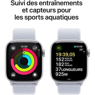 Apple Watch Series 10 (2024) GPS + Cellular, Cassa Argento da 42mm con Cinturino in Tessuto
