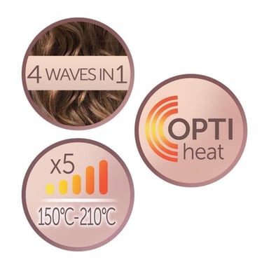 Fer à Boucler CI91AW, 4en1 Proluxe avec Revêtement Céramique Grip Tech et Technologie OptiHeat