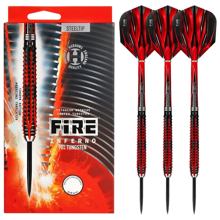 Fléchettes Professionnelles Fire Inferno 90% Tungstène 23g Précision et Performance Neuf