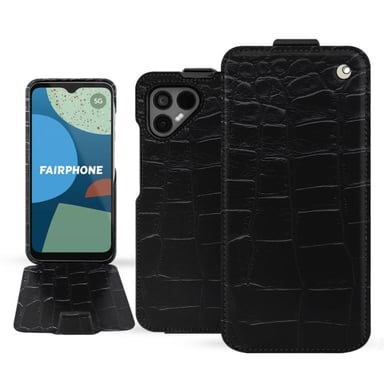 Housse cuir Fairphone 4 -  - Noir - Cuir Abaca