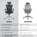Chaise ergonomique SIHOO M57 - Accoudoirs 3D, support lombaire réglable, Mesh haute qualité - 150 kg max - Noir