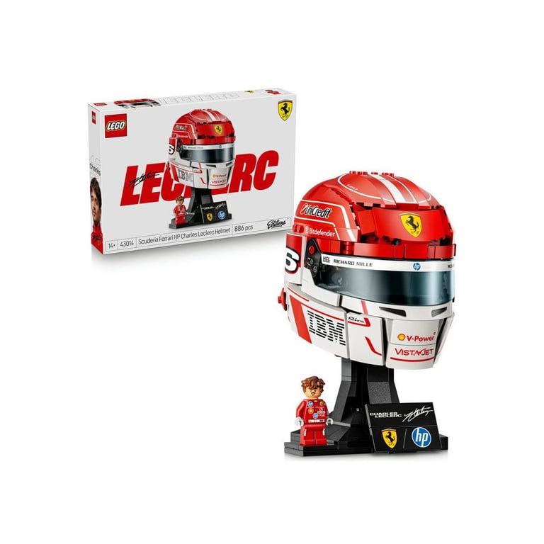 LEGO Editions 43014 Casque Charles Leclerc Scuderia Ferrari HP Rouge 886 pièces - Neuf