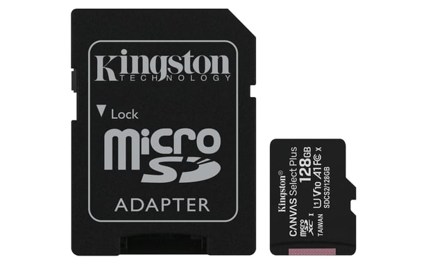 Tecnologia Kingston 128 GB Canvas Select Plus 100R A1 C10 scheda micSDXC + ADP