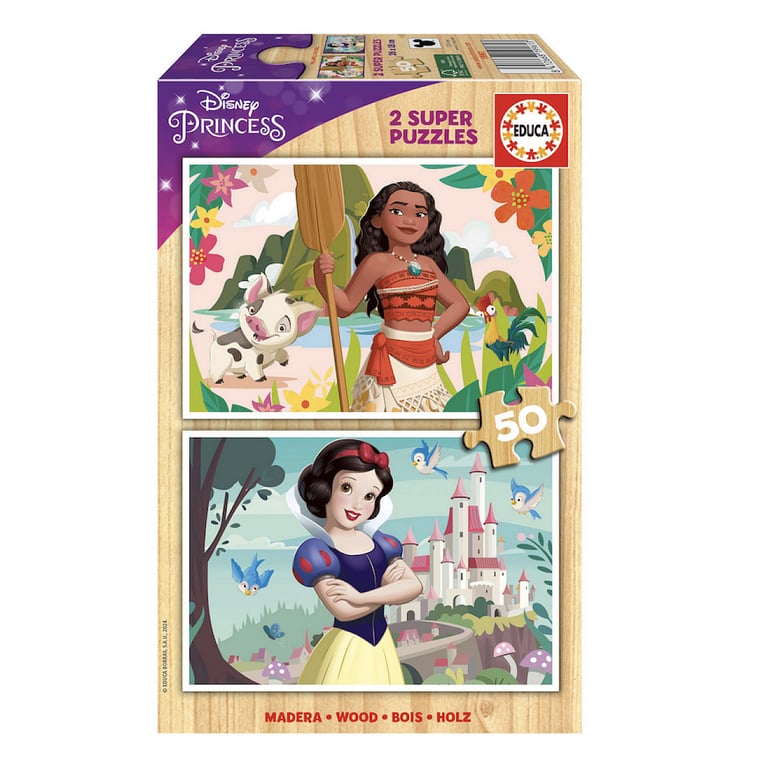 Puzzle Disney Vaiana et Ensemble de 2 Puzzles en Bois de 50 Pièces Neuf
