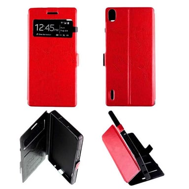 Etui Folio Rouge compatible Huawei Ascend P7