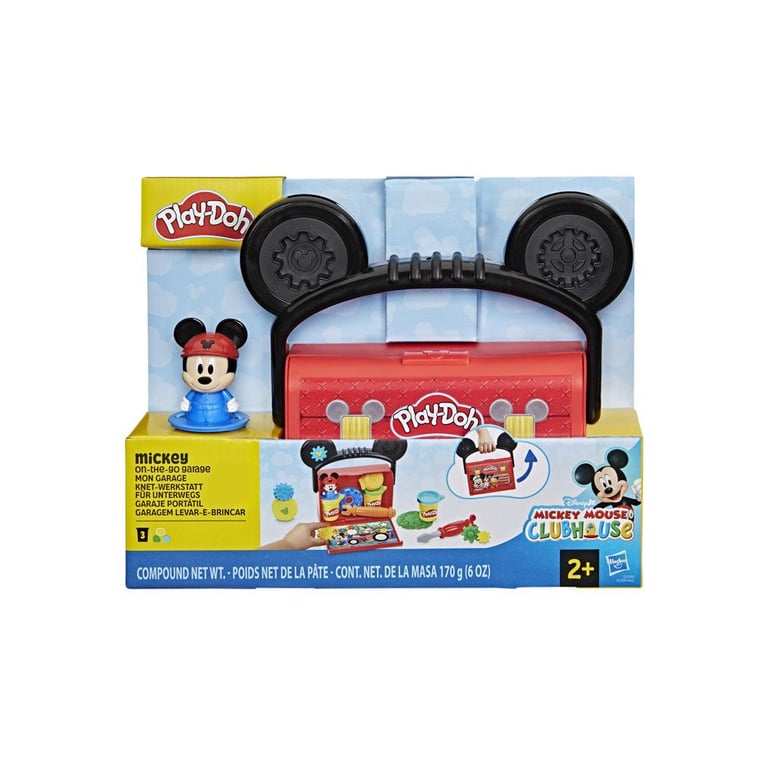 Set de modelage PLAY-DOH G3109 My Garage Mickey Mouse 3 x 56 g Portable Rouge/Noir - Neuf