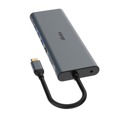 Akasa AK-CBCA28-18BK base para portátil y replicador de puertos Alámbrico USB 3.2 Gen 1 (3.1 Gen 1) Type-C Negro, Gris