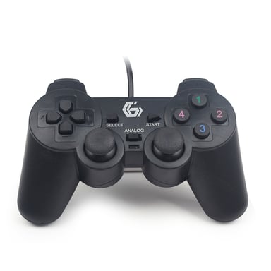 Gembird JPD-UDV-01 mando y volante Negro USB 2.0 Gamepad Analógico/Digital PC