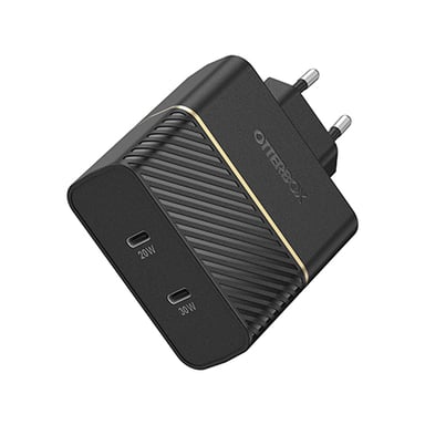 OtterBox Caricatore da parete UE 50W - 1X USB-C 30W + 1X USB-C 20W USB-PD, nero
