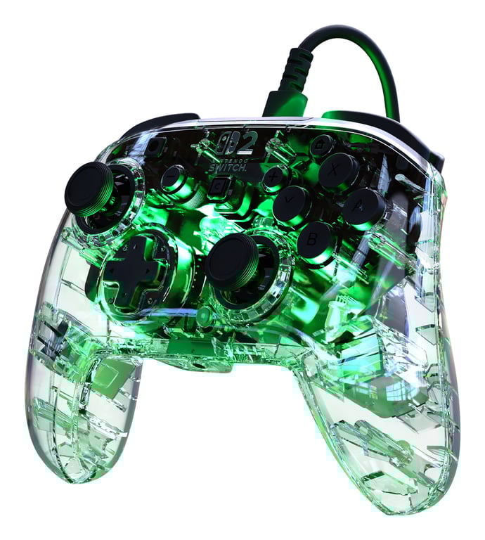 Turtle Beach Afterglow Transparente Manette de gaming RGB filaire Sous licence officielle pour Nintendo Switch 2 - Neuf