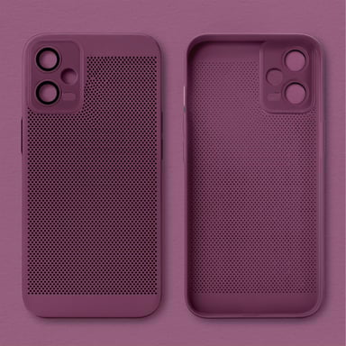 Moozy VentiGuard Coque de téléphone pour Xiaomi Redmi Note 12 Pro 5G, Violet – Housse respirante avec motif perforé pour la circulation de l'air, ventilation, anti-surchauffe