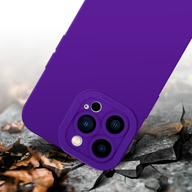 Coque pour Apple iPhone 14 PRO en FLUID VIOLET FONCÉ Housse de protection Étui en silicone TPU flexible