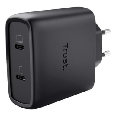 Cargador de Pared GaN Trust Maxo 65W 25525- 2xUSB Tipo-C- Incluye Cable USB Tipo-C- 65W