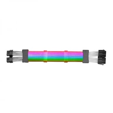 Mars Gaming MCA-16 ARGB Câble d'extension - 16 LED personnalisables - Fibre optique ultra dense - Compatible avec Asus Aura Sync et plus - Cuivre pur AWG18 - Couleur blanche