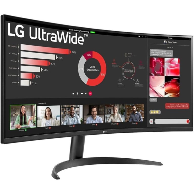 Écran PC LG 34U601B B 34'' WQHD UltraWide 120Hz VA Courbe FreeSync HDR10 - vue 4