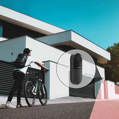 Vídeo timbre Tellur WiFi, 1080P, PIR, con cable, negro