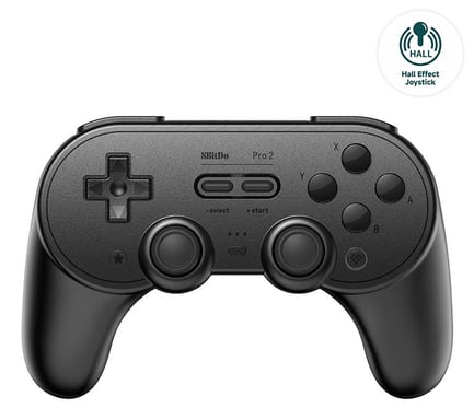 8BitDo PRO 2 Gamepad Hall Effect - Negro Nueva Edición