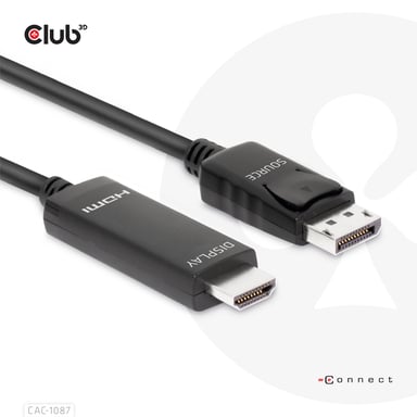 CLUB3D CAC-1087 câble vidéo et adaptateur 3 m DisplayPort HDMI Noir