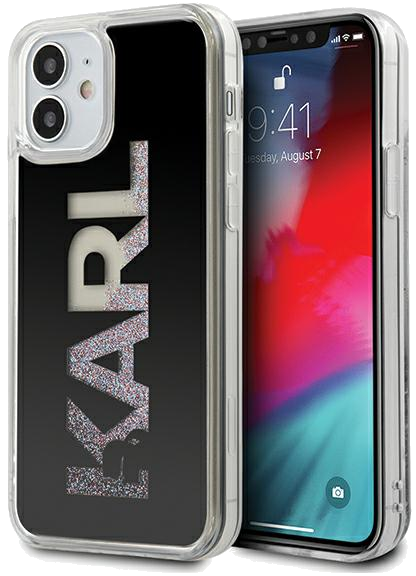 Étui Karl Lagerfeld pour iPhone 12 mini 5.4 noir Karl Logo Glitter