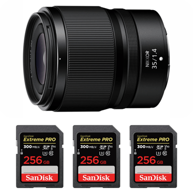 Objetivo Nikon Z 35mm f/1.4 + 3 SanDisk 256GB Extreme PRO UHS-II + Ebook ''20 consejos para fotos que impactan''