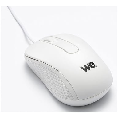 WE Souris Filaire 1200 DPI Connexion USB - Ultra-Léger Ambidextre - Compatible avec PC/Mac - Blanc