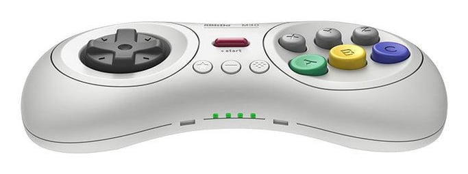 Mando Bluetooth de 8 botones 8bitdo M30, blanco compatible con Switch, Android y PC