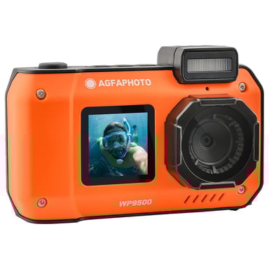 AgfaPhoto Realishot WP9500 - Appareil Photo Numérique Waterproof, Étanche 7m, 24 MP, Zoom 18X, Vidéo 4K, Double Écran 2.9''/1.4'' - Orange