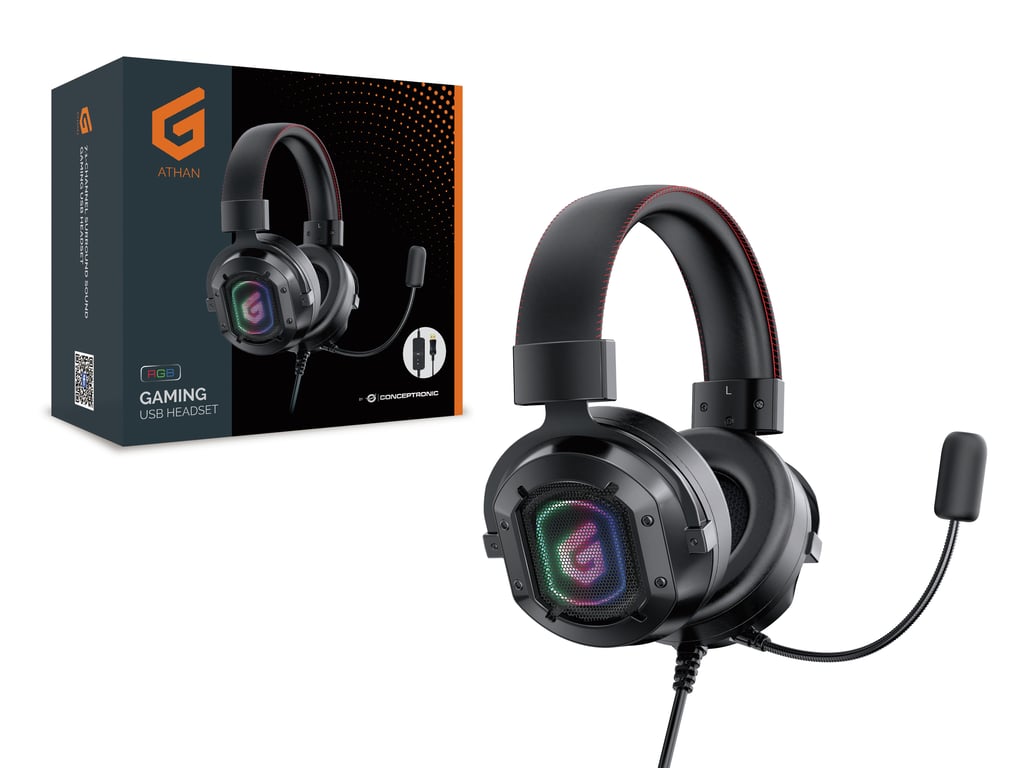 Casque Avec Fil Conceptronic ATHAN02B – USB Type-A, Gaming 7.1 Surround - vue 2