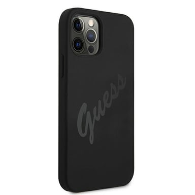 Custodia Guess per iPhone 12 Pro Max 6,7'' nero Script Vintage