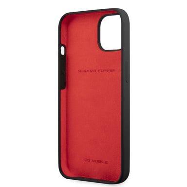 Ferrari Coque en silicone pour iPhone 13 Pro Noir On Track avec logo en métal