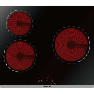 Plaque vitrocéramique BRANDT 60cm, BPV 6320 B