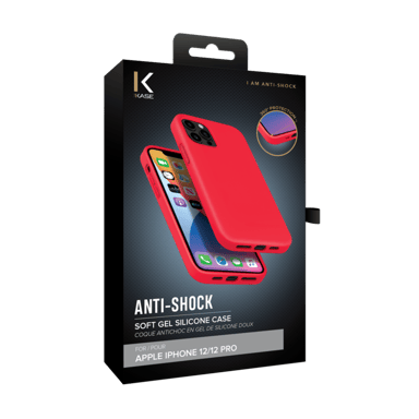 (O) Coque antichoc en gel de silicone doux pour Apple iPhone 12 Pro Max, Rouge Ardent